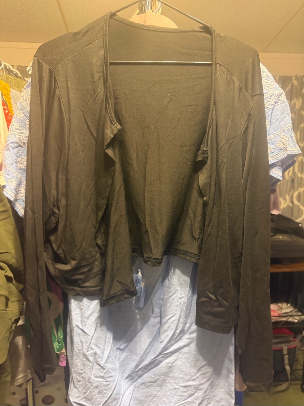 Black Open-Front Women's Blazer Cardigan